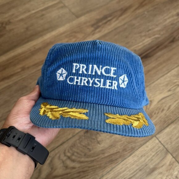 Vintage Prince Chrysler Corduroy Trucker Snapback Hat - Picture 1 of 7